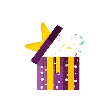 Gift box present open isolated icon 库存插图