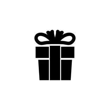 Gift Box, Present Package, Surprise. Flat Vector Icon illustration. Simple bl Ilustración de archivo