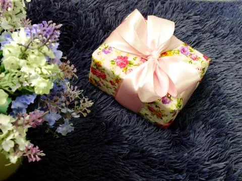 Gift box present with space background Stock Photos