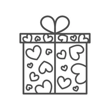 Gift box, present on Valentines day Stock Illustration