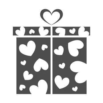 Gift box, present on Valentines day Stock Illustration