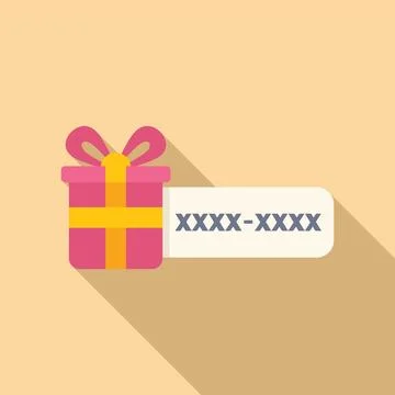 Gift box price icon flat vector. Sale card promo Illustrazione stock