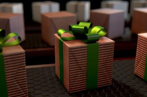 Gift box production line Stock Illustration