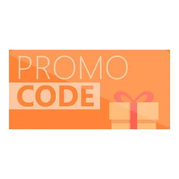 Gift box promo code icon cartoon . Promotion discount Stock-Illustration