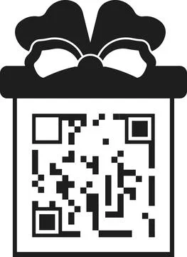 A gift box with a QR code with a bow. Stock-Illustration
