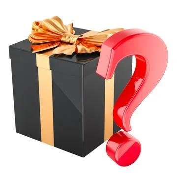 Gift box with question mark. 3D rendering Stock Illustration