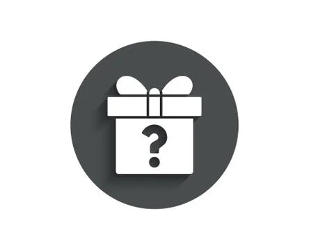Gift box with Question mark simple icon. Present. Illustrazione stock