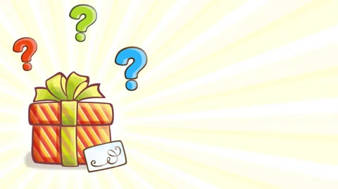 Gift box with question signs Stock Footage 38127750