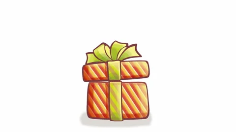 Gift box with question signs Stock Footage 42572530