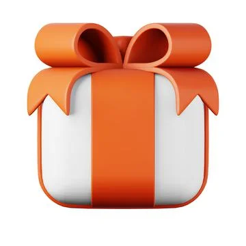 Gift box with red bow high quality 3d render illustration isolated on white 스톡 일러스트