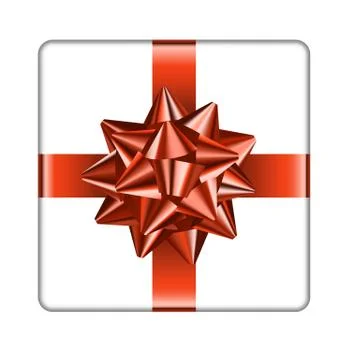 Gift box with red bow Stock Illustration