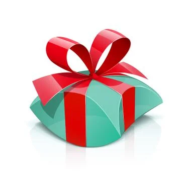 Gift box with red bow. Stock Illustration