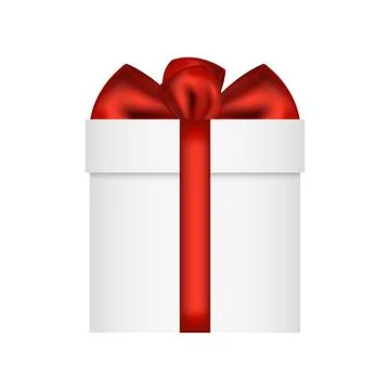 Gift in a box with a red bow Stock Illustration