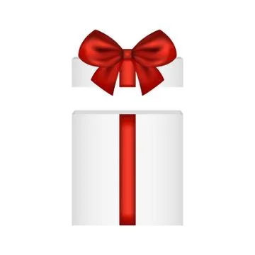 Gift in a box with a red bow Stock Illustration