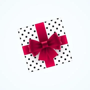 Gift box with red bow Stock Illustration