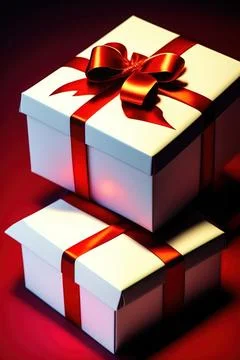 Gift box with red bow Stock Illustration