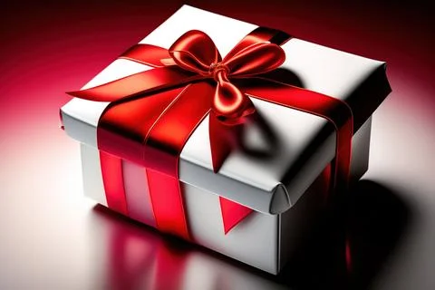 Gift box with red bow Stock Illustration