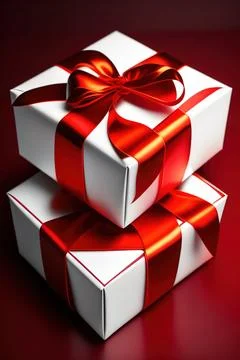 Gift box with red bow Stock Illustration