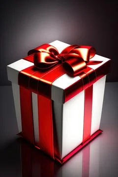 Gift box with red bow Stock Illustration