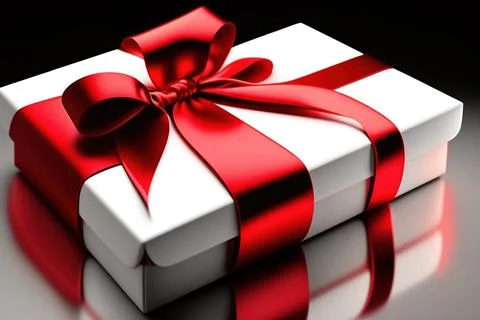 Gift box with red bow Stock Illustration