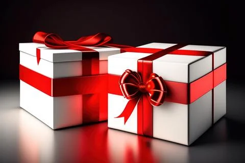 Gift box with red bow Stock Illustration