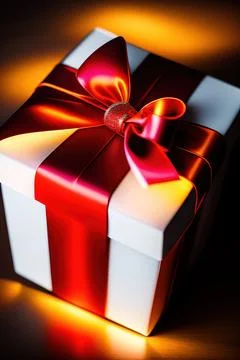 Gift box with red bow Stock Illustration