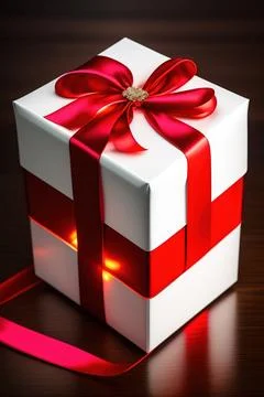 Gift box with red bow Stock Illustration