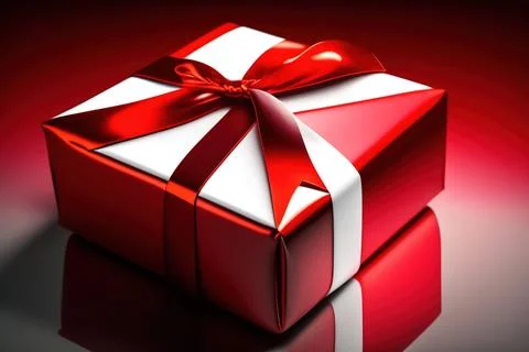 Gift box with red bow Stock Illustration