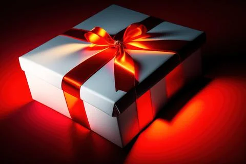 Gift box with red bow Stock Illustration