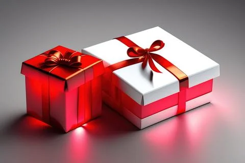 Gift box with red bow Stock Illustration