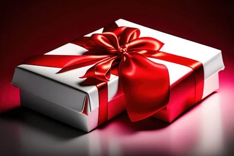 Gift box with red bow Stock Illustration