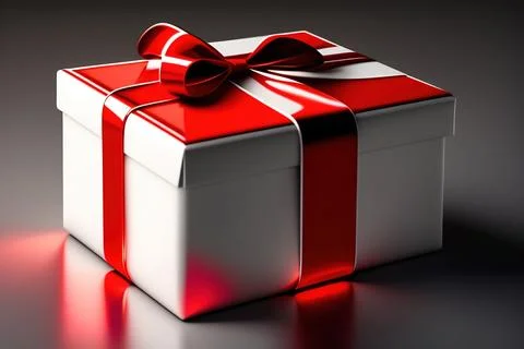 Gift box with red bow Stock Illustration