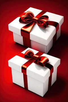 Gift box with red bow Stock Illustration
