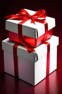 Gift box with red bow Stock Illustration