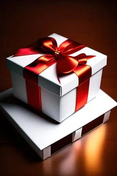 Gift box with red bow Stock Illustration