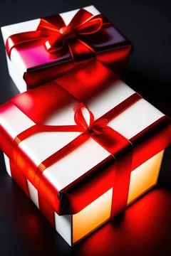 Gift box with red bow Stock Illustration