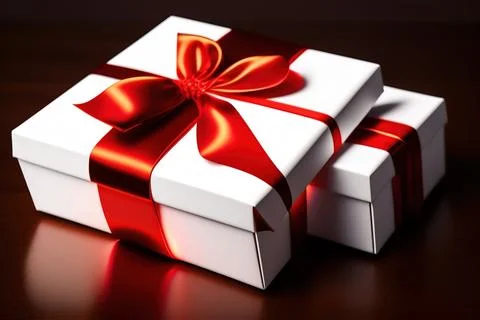 Gift box with red bow Stock Illustration