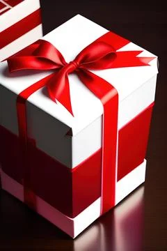 Gift box with red bow Stock Illustration
