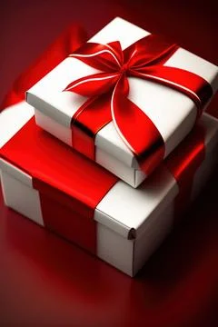 Gift box with red bow Stock Illustration