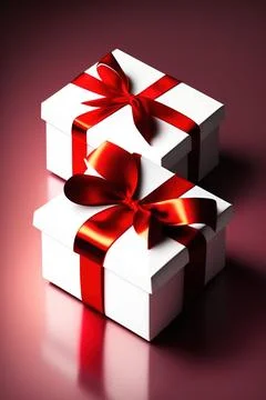 Gift box with red bow Stock Illustration