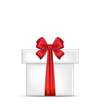 Gift box with red bow isolated Stock Illustration