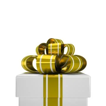 Gift box with red bow isolated on white background Stock Illustration