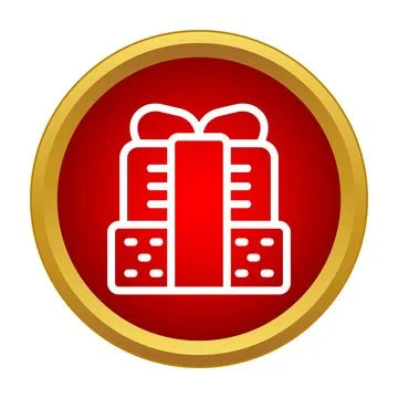 Gift box with a red bow as a loyalty present icon Stock Illustration