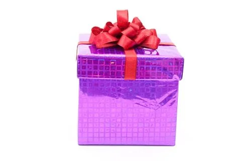 Gift box with red bow Stock Photos