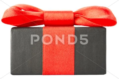 Gift box with red bow Stock Photos