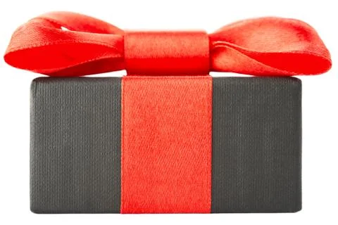 Gift box with red bow Foto stock