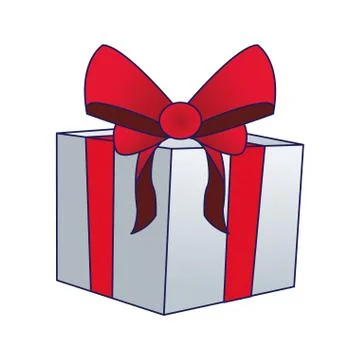 Gift box with red box icon, Illustrazione stock