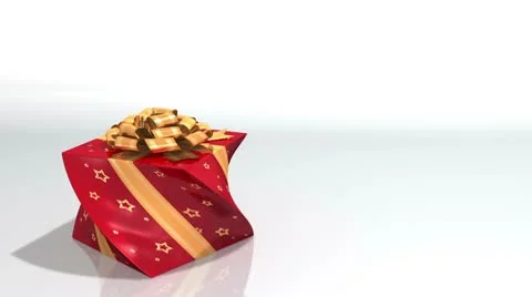 Gift Box Red Color - Animated Stock Footage