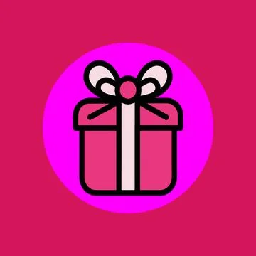 Gift box, Red gift box, Present gift box icon. Vector isolated elements. Ch.. Stock Illustration