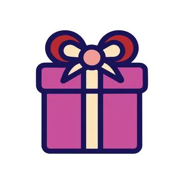 Gift box, Red gift box, Present gift box icon. Vector isolated elements. Ch.. Illustrazione stock